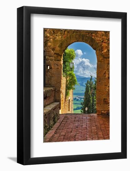 Arch with the View of the Tuscan Countryside-George Oze-Framed Photographic Print