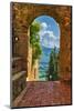 Arch with the View of the Tuscan Countryside-George Oze-Mounted Photographic Print