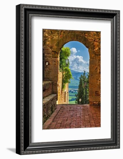 Arch with the View of the Tuscan Countryside-George Oze-Framed Photographic Print