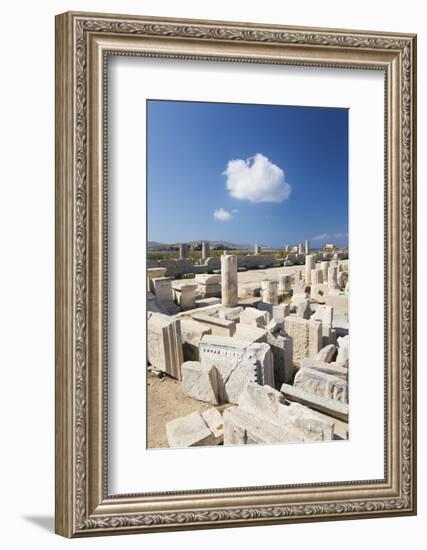 Archaeological remains near the harbour, Delos, UNESCO World Heritage Site, Cyclades Islands, South-Ruth Tomlinson-Framed Photographic Print