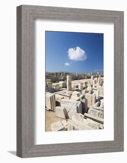 Archaeological remains near the harbour, Delos, UNESCO World Heritage Site, Cyclades Islands, South-Ruth Tomlinson-Framed Photographic Print