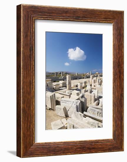 Archaeological remains near the harbour, Delos, UNESCO World Heritage Site, Cyclades Islands, South-Ruth Tomlinson-Framed Photographic Print