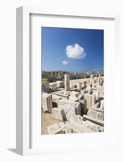 Archaeological remains near the harbour, Delos, UNESCO World Heritage Site, Cyclades Islands, South-Ruth Tomlinson-Framed Photographic Print