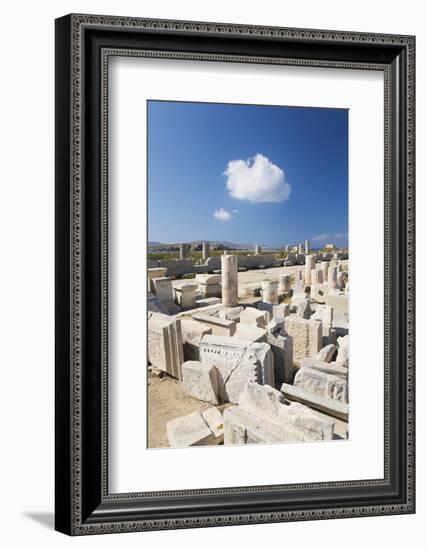 Archaeological remains near the harbour, Delos, UNESCO World Heritage Site, Cyclades Islands, South-Ruth Tomlinson-Framed Photographic Print