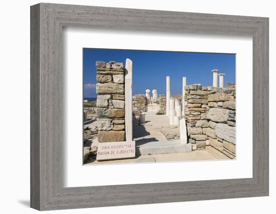 Archaeological remains of the House of Cleopatra, Delos, UNESCO World Heritage Site, Cyclades Islan-Ruth Tomlinson-Framed Photographic Print