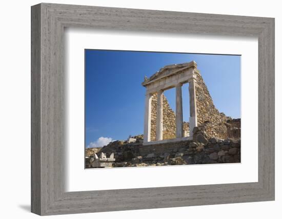 Archaeological remains of the Temple of Isis, Delos, UNESCO World Heritage Site, Cyclades Islands, -Ruth Tomlinson-Framed Photographic Print
