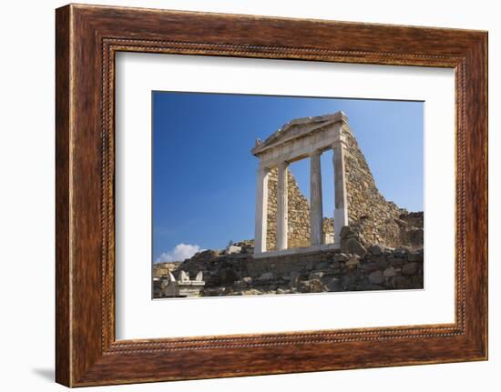 Archaeological remains of the Temple of Isis, Delos, UNESCO World Heritage Site, Cyclades Islands, -Ruth Tomlinson-Framed Photographic Print