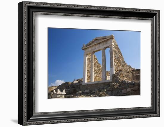 Archaeological remains of the Temple of Isis, Delos, UNESCO World Heritage Site, Cyclades Islands, -Ruth Tomlinson-Framed Photographic Print