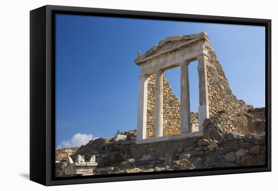 Archaeological remains of the Temple of Isis, Delos, UNESCO World Heritage Site, Cyclades Islands, -Ruth Tomlinson-Framed Premier Image Canvas