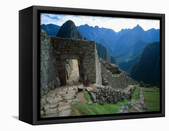 Archaeological Ruins on Machu Picchu Hillside-Jim Zuckerman-Framed Premier Image Canvas