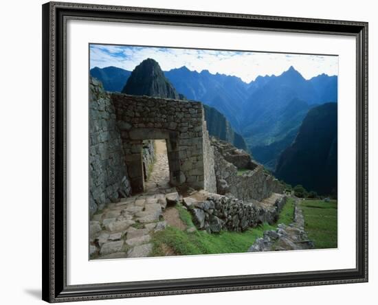 Archaeological Ruins on Machu Picchu Hillside-Jim Zuckerman-Framed Photographic Print