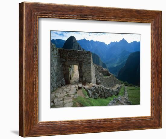 Archaeological Ruins on Machu Picchu Hillside-Jim Zuckerman-Framed Photographic Print