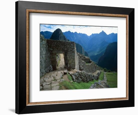 Archaeological Ruins on Machu Picchu Hillside-Jim Zuckerman-Framed Photographic Print