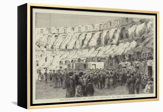 Archaeologists in Rome, a Lecture in the Colosseum-null-Framed Premier Image Canvas