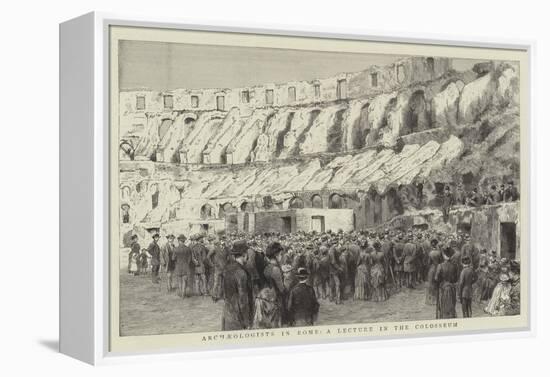 Archaeologists in Rome, a Lecture in the Colosseum-null-Framed Premier Image Canvas