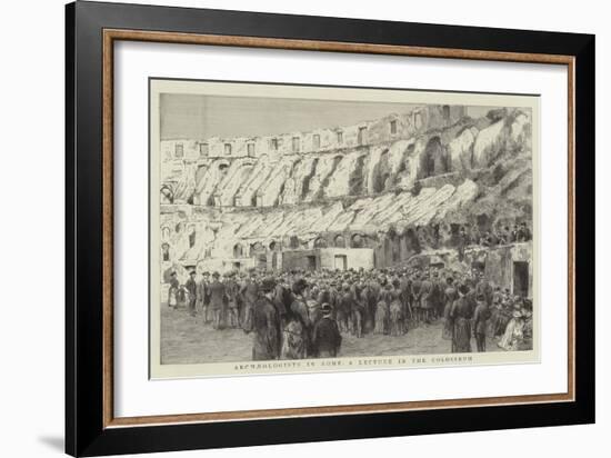 Archaeologists in Rome, a Lecture in the Colosseum-null-Framed Giclee Print