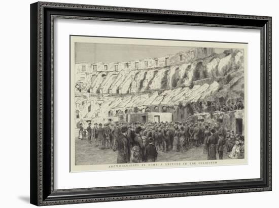 Archaeologists in Rome, a Lecture in the Colosseum-null-Framed Giclee Print