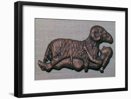 Archaic bronze of Odysseus and a ram. Artist: Unknown-Unknown-Framed Giclee Print