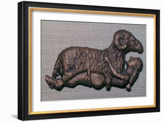 Archaic bronze of Odysseus and a ram. Artist: Unknown-Unknown-Framed Giclee Print