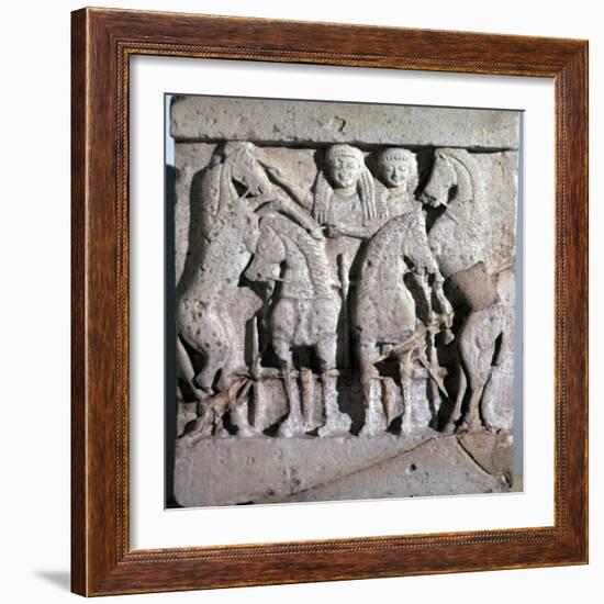 Archaic metope of Apollo and Artemis, 6th century. Artist: Unknown-Unknown-Framed Giclee Print