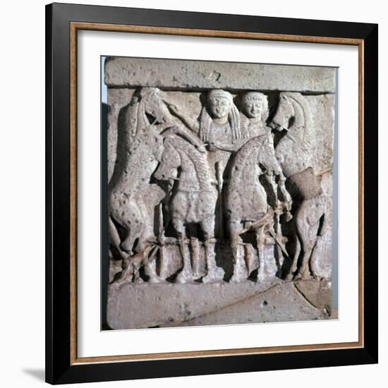 Archaic metope of Apollo and Artemis, 6th century. Artist: Unknown-Unknown-Framed Giclee Print