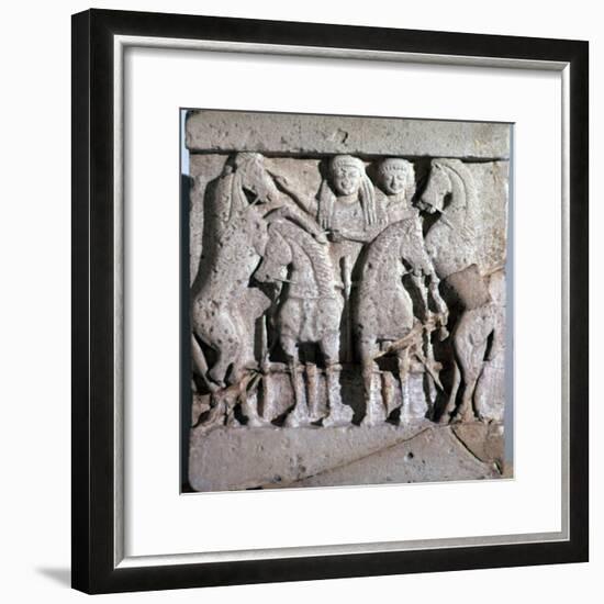 Archaic metope of Apollo and Artemis, 6th century. Artist: Unknown-Unknown-Framed Giclee Print