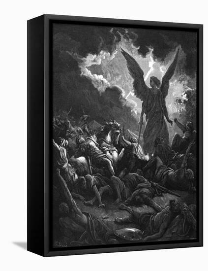 Archangel Gabriel, Instrument of God, Smiting the Camp of Sennacherib and the Assyrians, 1865-1866-Gustave Doré-Framed Premier Image Canvas