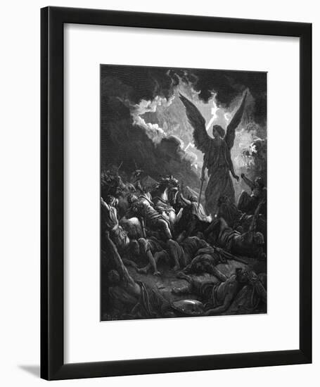 Archangel Gabriel, Instrument of God, Smiting the Camp of Sennacherib and the Assyrians, 1865-1866-Gustave Doré-Framed Giclee Print