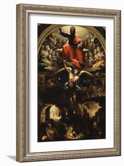 Archangel Michael Chasing Rebel Angels-Domenico Beccafumi-Framed Giclee Print