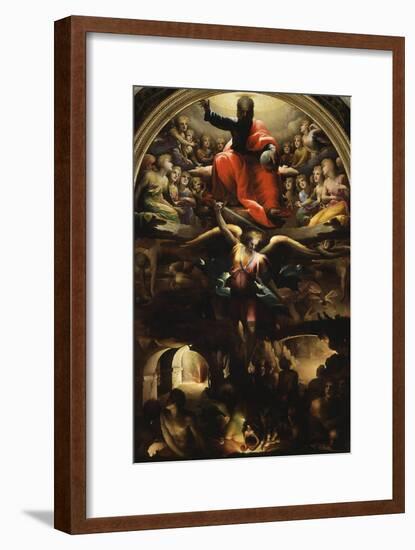 Archangel Michael Chasing Rebel Angels-Domenico Beccafumi-Framed Giclee Print