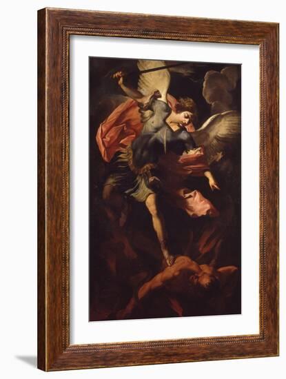 Archangel Michael Defeating Lucifer-Panfilo Nuvolone-Framed Art Print