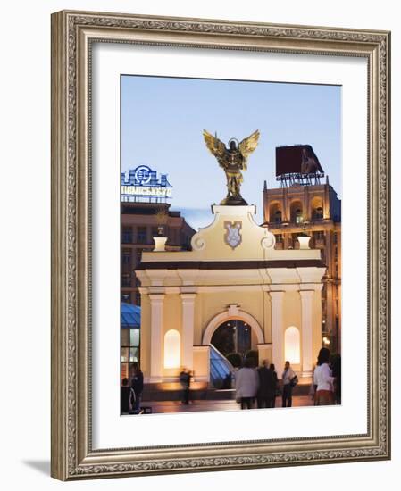 Archangel Michael Statue in Maidan Nezalezhnosti, Kiev, Ukraine, Europe-Christian Kober-Framed Photographic Print