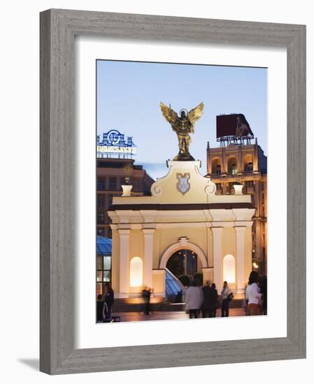 Archangel Michael Statue in Maidan Nezalezhnosti, Kiev, Ukraine, Europe-Christian Kober-Framed Photographic Print