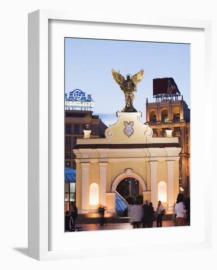 Archangel Michael Statue in Maidan Nezalezhnosti, Kiev, Ukraine, Europe-Christian Kober-Framed Photographic Print