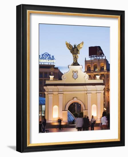 Archangel Michael Statue in Maidan Nezalezhnosti, Kiev, Ukraine, Europe-Christian Kober-Framed Photographic Print