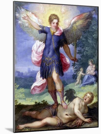 Archangel Michael Tramples the Devil-Hans Johann Rottenhammer-Mounted Art Print