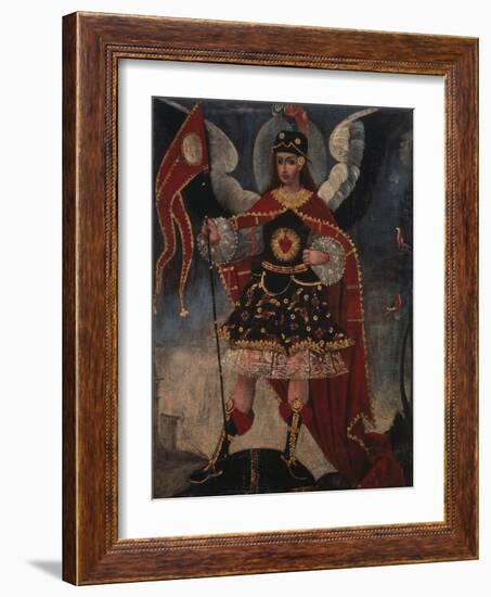 Archangel Michael-Schule von Cuzco-Framed Giclee Print