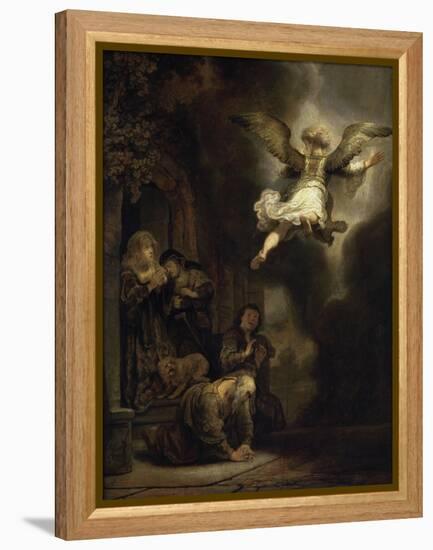 Archangel Raphael Leaving the Family of Tobias-Rembrandt van Rijn-Framed Premier Image Canvas