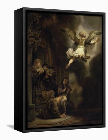 Archangel Raphael Leaving the Family of Tobias-Rembrandt van Rijn-Framed Premier Image Canvas