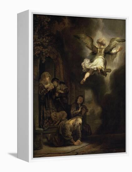 Archangel Raphael Leaving the Family of Tobias-Rembrandt van Rijn-Framed Premier Image Canvas