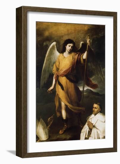 Archangel Raphael with Bishop Domonte, 17th Century-Bartolomé Esteban Murillo-Framed Giclee Print