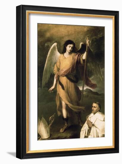 Archangel Raphael with Bishop Domonte-Bartolome Esteban Murillo-Framed Giclee Print