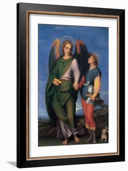 Archangel Raphael with Tobias-Andrea del Sarto-Framed Art Print