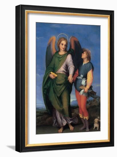 Archangel Raphael with Tobias-Andrea del Sarto-Framed Art Print