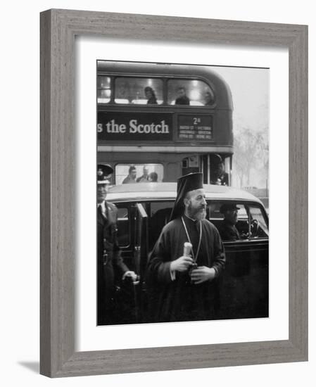 Archbishop Makarios Getting Out of a Car-null-Framed Photographic Print