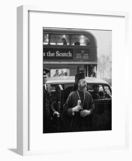 Archbishop Makarios Getting Out of a Car-null-Framed Photographic Print