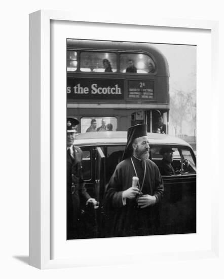 Archbishop Makarios Getting Out of a Car-null-Framed Photographic Print