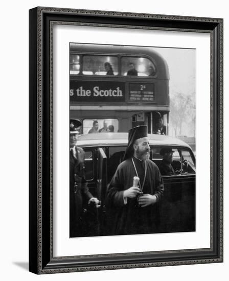 Archbishop Makarios Getting Out of a Car-null-Framed Photographic Print