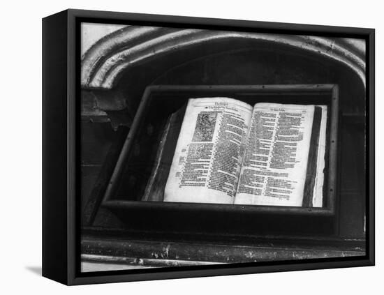 Archbishop Thomas Cranmer's Bible in the North Choir Aisle Canterbury Cathedral Kent England-null-Framed Premier Image Canvas