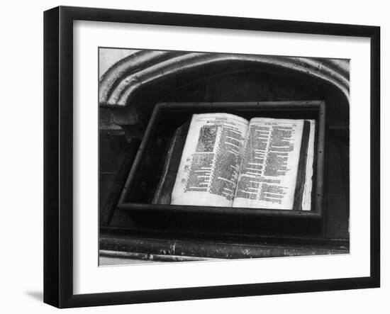 Archbishop Thomas Cranmer's Bible in the North Choir Aisle Canterbury Cathedral Kent England-null-Framed Photographic Print